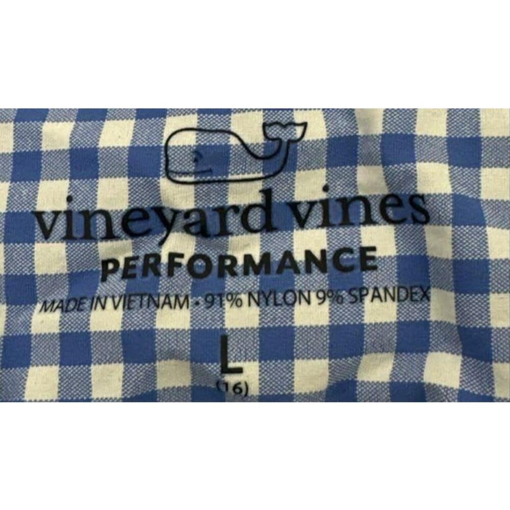 NWT Vineyard Vines Boys Gingham Performance Woven Shirt Large - Picture 4 of 7